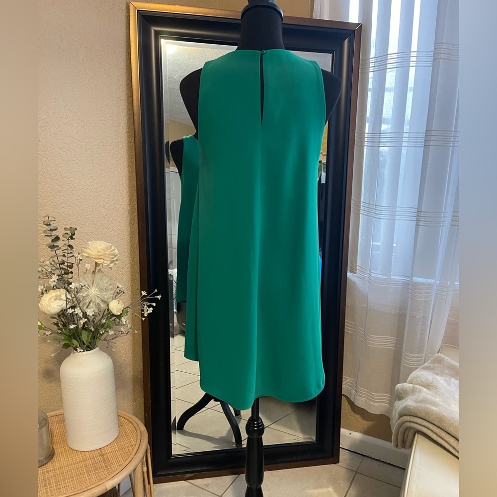 Zara Emerald Green Sleeveless Midi Dress size S - Picture 3 of 11